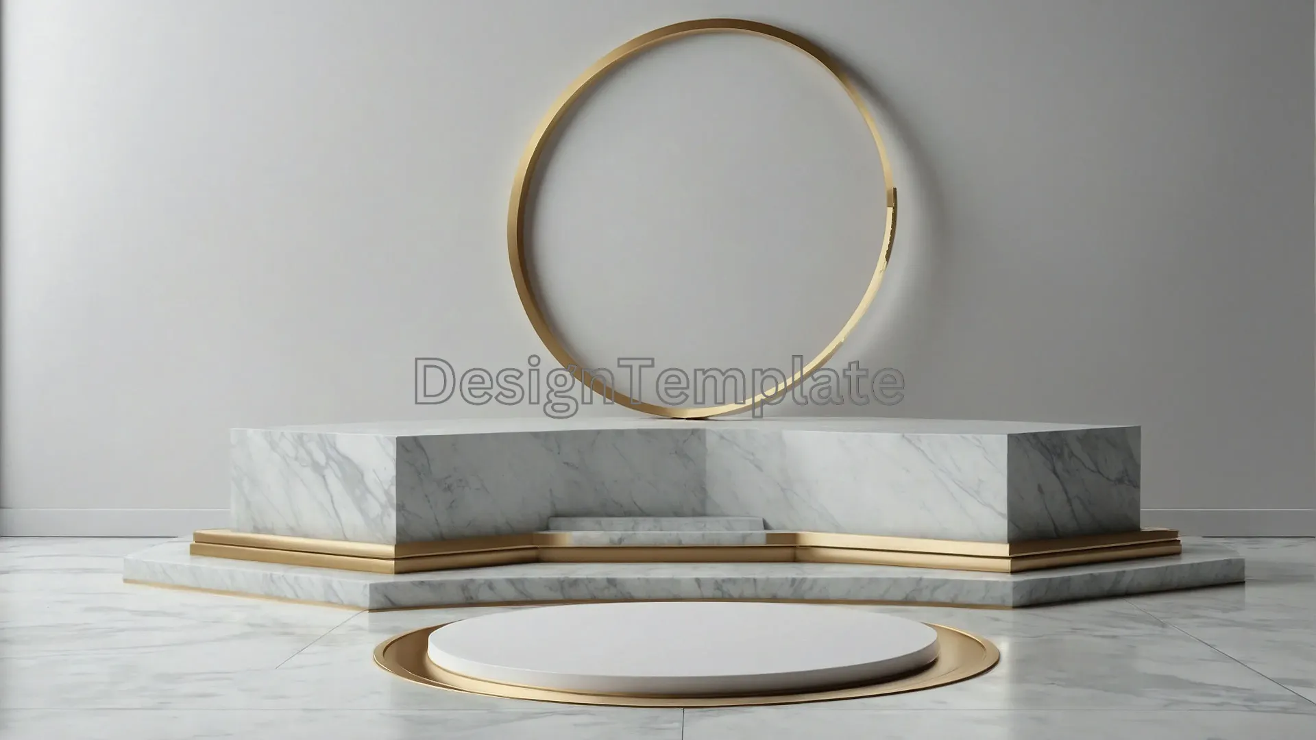 Stylish Mirror Frame on Classic Marble Background